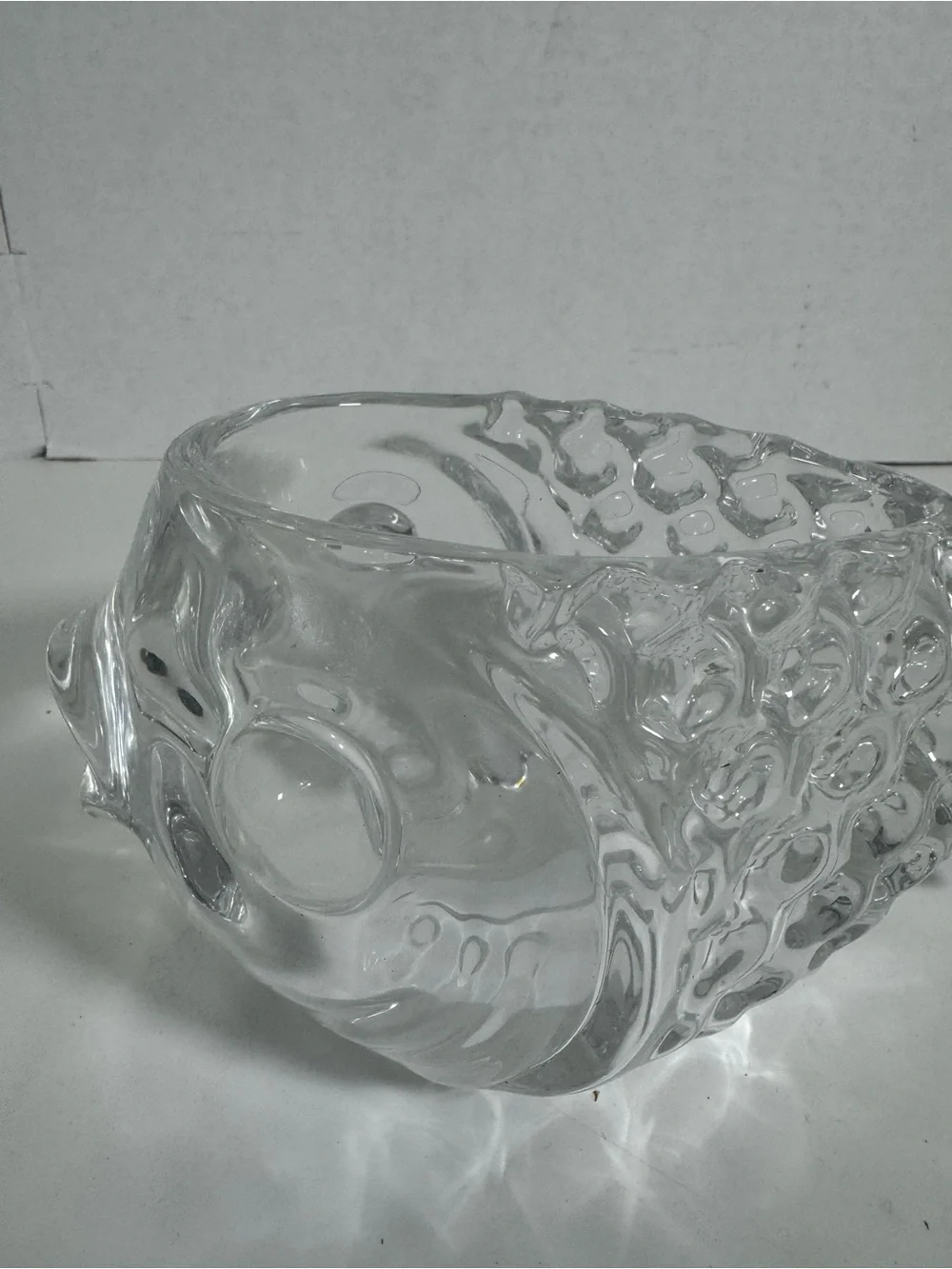 Whimsical Clear Glass Fish Vessel, Cocktail Glass, Candy Dish, Trinket Holder